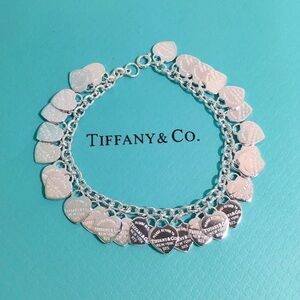 Tiffany & Co. Silver Heart Charm Bracelet